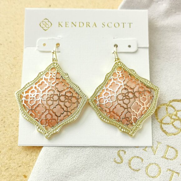 NEW Kendra Scott Rose Gold Filigree Kirsten Earrings - Picture 1 of 3